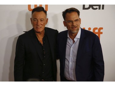 Red carpet for Western Stars (pictured) with American rock legend Bruce Springsteen (L) and director Thomas Zimny during the Toronto International Film Festival in Toronto on Thursday September 12, 2019. Jack Boland/Toronto Sun/Postmedia Network