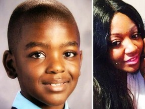 Tayshawn Shorty Lee, left, and with his mother. He was targeted for execution in Chicago. He was 9.