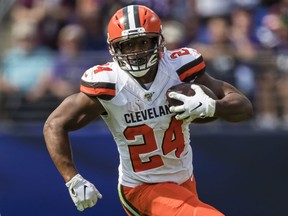 Nick Chubb of the Cleveland Browns. (SCOTT TAETSCH/Getty Images)