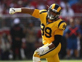 Los Angeles Rams defensive lineman Aaron Donald. GETTY IMAGES