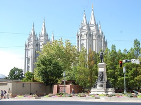 Temple Square is the centre of downtown Salt Lake City — all the roads are numbered based on their direction and distance from Temple Square. (Laura Shantora Nelles)