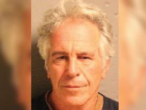 Not one for the social pages. The last mugshot of twisted billionaire Jeffrey Epstein. (Handout)