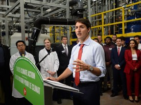 Justin Trudeau speaks during his visit to Nano One Materials in Burnaby, B.C. on Tuesday Sept. 24, 2019.
