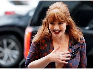 Bryce Dallas Howard arrives to a presentation of the documentary "Dads" at the Toronto International Film Festival in Toronto, Sept. 6, 2019.