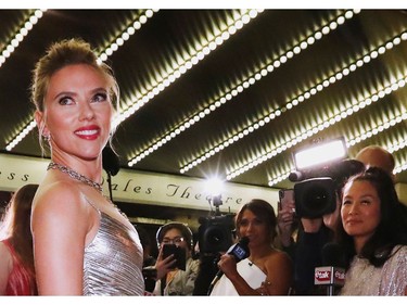Scarlett Johansson arrives at the world premiere of "Jojo Rabbit" at the Toronto International Film Festival 
in Toronto, Sept. 8, 2019.