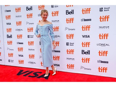 Renee Zellweger poses as she arrives at the Canadian premiere of "Judy" at the Toronto International Film Festival in Toronto, Sept. 10, 2019.