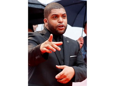 O'Shea Jackson Jr. gestures as he arrives for a gala presentation of "Just Mercy" at the Toronto International Film Festival (TIFF) in Toronto, Sept. 6, 2019.