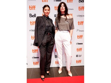 Actor Jessica Biel and director Rebecca Thomas pose during a presentation of "Limetown" at the Toronto International Film Festival in Toronto, Sept. 6, 2019. REUTERS/Mario Anzuoni