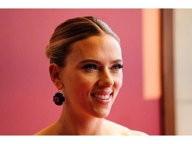 Scarlett Johansson poses as she arrives at the Canadian premiere of "Marriage Story" at the Toronto International Film Festival on Sept. 8, 2019, in Toronto.