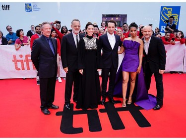 Chris Cooper, Tom Hanks, director Marielle Heller, Matthew Rhys, Susan Kelechi Watson and Enrico Colantoni arrive for the gala presentation of "A Beautiful Day in the Neighborhood" at the Toronto International Film Festival in Toronto on Sept. 7, 2019.