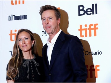 Cast member Edward Norton and wife Shauna Robertson arrive at the international premiere of "Motherless Brooklyn" at the Toronto International Film Festival (TIFF) in Toronto, Ontario, Canada September 10, 2019. REUTERS/Mario Anzuoni ORG XMIT: SIN406