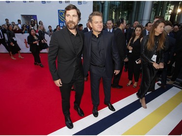 Premiere of Ford v. Ferrari with (pictured) Christian Bale with Matt Damon during the Toronto International Film Festival in Toronto on Monday September 9, 2019. Jack Boland/Toronto Sun/Postmedia Network