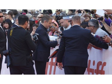 Premiere of Ford v. Ferrari with (pictured) Matt Damon who plays Carroll Shelby with the fans during the Toronto International Film Festival in Toronto on Monday September 9, 2019. Jack Boland/Toronto Sun/Postmedia Network