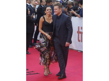 Premiere of Ford v. Ferrari with (pictured) Matt Damon who plays Carroll Shelby with wife Luciano Barroso during the Toronto International Film Festival in Toronto on Monday September 9, 2019. Jack Boland/Toronto Sun/Postmedia Network