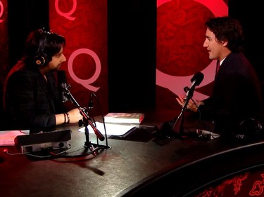 Justin Trudeau was interviewed by Jian Ghomeshi on the disgraced broadcaster's CBC Radio One show Q in 2014. No longer with the CBC, Ghomeshi landed in the centre of a sexual harassment and assault trial in 2014 and 2015. In his first trial, Ghomeshi pleaded not guilty and was acquitted of all charges. He avoided a second trial after he signed a peace bond which led the Crown to withdraw the remaining charge against him.