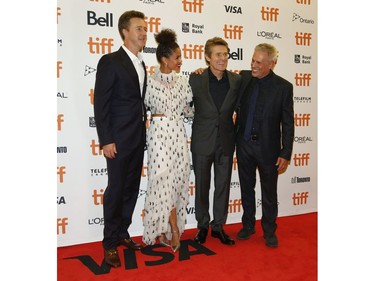 Red carpet for Motherless Brooklyn directed by and starring Ed Norton (pictured, L-R)  Gugu Mbatha-Raw, Willem Dafoe and Josh Pais during the Toronto International Film Festival in Toronto on Tuesday September 10, 2019. Jack Boland/Toronto Sun/Postmedia Network
