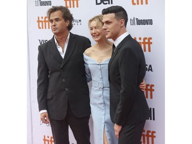 Premiere of Judy the story of screen legend Judy Garland staring RenŽe Zellweger (pictured) with director Rupert Gold (L) and co-staring Finn Wittrock (R) during the Toronto International Film Festival in Toronto on Tuesday September 10, 2019. Jack Boland/Toronto Sun/Postmedia Network