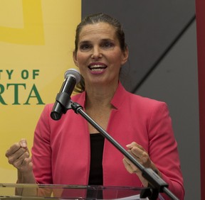 Kirsty Duncan, Minister of Science and Sport announces $2.2 million in financial support for researchers at all stages of their careers on Monday, Aug. 12, 2019 at the University of Alberta in Edmonton. (Greg Southam-Postmedia)
