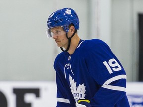 Toronto Maple Leafs Jason Spezza during training camp at the Ford Performance Centre in the Etobicoke area of Toronto on September 12, 2019. Ernest Doroszuk/Toronto Sun