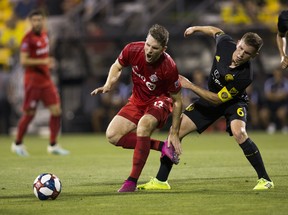 Toronto FC forward Patrick Mullins scored one of TFC’s five goals in a rout of Cincinnati FC Saturday. (USA Today)