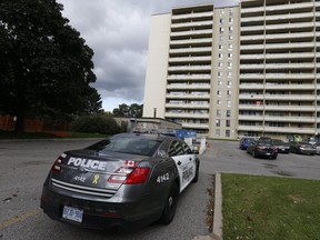 Edwin McGowan, 52, was found slain in a 15th floor apartment on Antrim Cres., near Hwy. 401 and Kennedy Rd., on Sunday, Sept. 22, 2019. (Jack Boland/Toronto Sun/Postmedia Network)