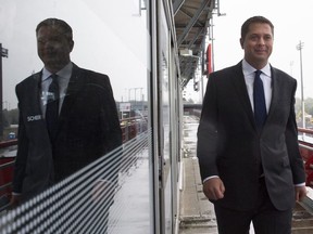 Federal Conservative leader Andrew Scheer arrives before making a campaign announcement in Montreal, Que., on Thursday, September 26, 2019.