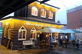 The Oberhafen-Kantine, a tiny, tilted restaurant popular among Hamburgers. (DAVE POLLARD/Toronto Sun)
