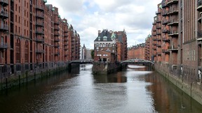 View of the canals from the Poggenmuhlen bridge in Hamburg’s Speicherstadt district. (DAVE POLLARD/Toronto Sun)