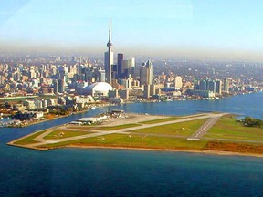 A modern day view of Billy Bishop Toronto City Airport where on a peak day up to 540 aircraft and helicopters can be accommodated.(PortsToronto Archives)