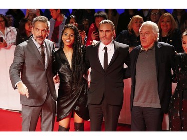 Premiere of The Joker with (pictured L-R) director Todd Phillips Zazie Beetz, Joaquin Phoenix Robert De Niro and friends during the Toronto International Film Festival in Toronto on Monday September 9, 2019. Jack Boland/Toronto Sun/Postmedia Network