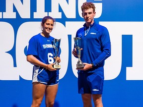 RBC Training Ground national final winners Catherine Lizotte and Ian Holmquist were all smiles after their victories on Saturday in Calgary.
