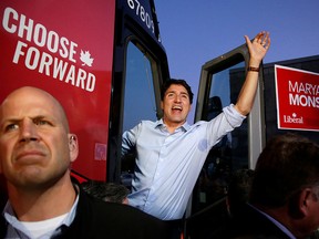 Liberal leader and Prime Minister Justin Trudeau departs from a rally in Peterborough, Ontario, Canada September 26, 2019. (REUTERS/Chris Helgren)