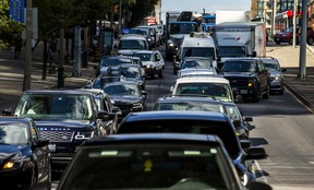 Traffic along Spadina Ave., during the afternoon rush hour, heading towards the Gardiner Expressway in Toronto, Ont. on Wednesday August 28, 2019. Ernest Doroszuk/Toronto Sun/Postmedia
