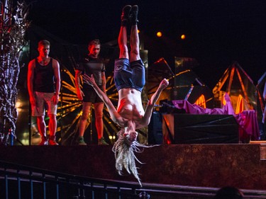 Cirque du Soleil artist Thomas Chilvers performs acrobatic moves during the Power Track Act during a rehearsal of Alegra under the Big Top at Ontario Place in Toronto, Ont. on Wednesday September 18, 2019. The show runs from September 12 to November 24. Ernest Doroszuk/Toronto Sun/Postmedia