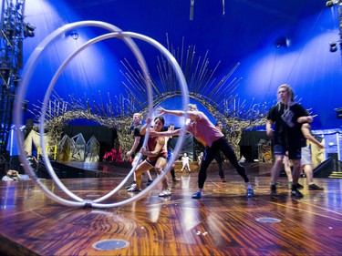 Cirque du Soleil artists perform acrobatic moves during the Power Track Act during a rehearsal of Alegra under the Big Top at Ontario Place in Toronto, Ont. on Wednesday September 18, 2019. The show runs from September 12 to November 24. Ernest Doroszuk/Toronto Sun/Postmedia