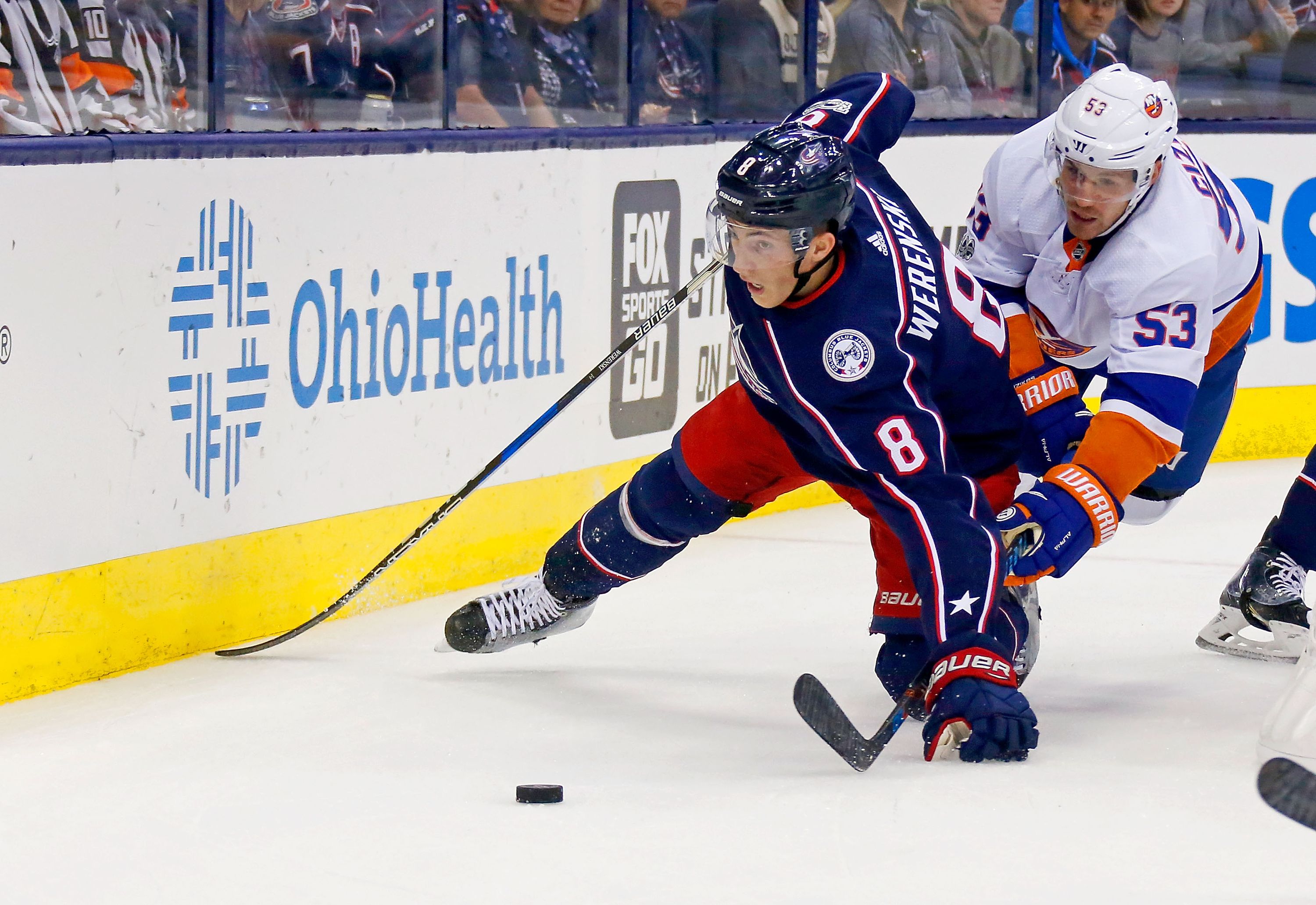 Blue Jackets' Werenski out for playoffs with face fracture