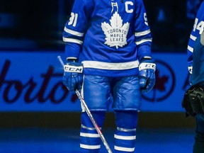 The Toronto Maple Leafs introducd new captain John Tavares on Wednesday night. (ERNEST DOROSZUK/Toronto Sun)