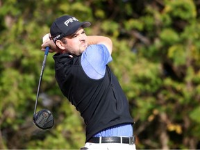 Corey Conners of Canada hits his tee shot on the 3rd hole during the first round of the CJ Cup @Nine Bridges at the Club at Nine Bridges on October 17, 2019 in Jeju, South Korea.