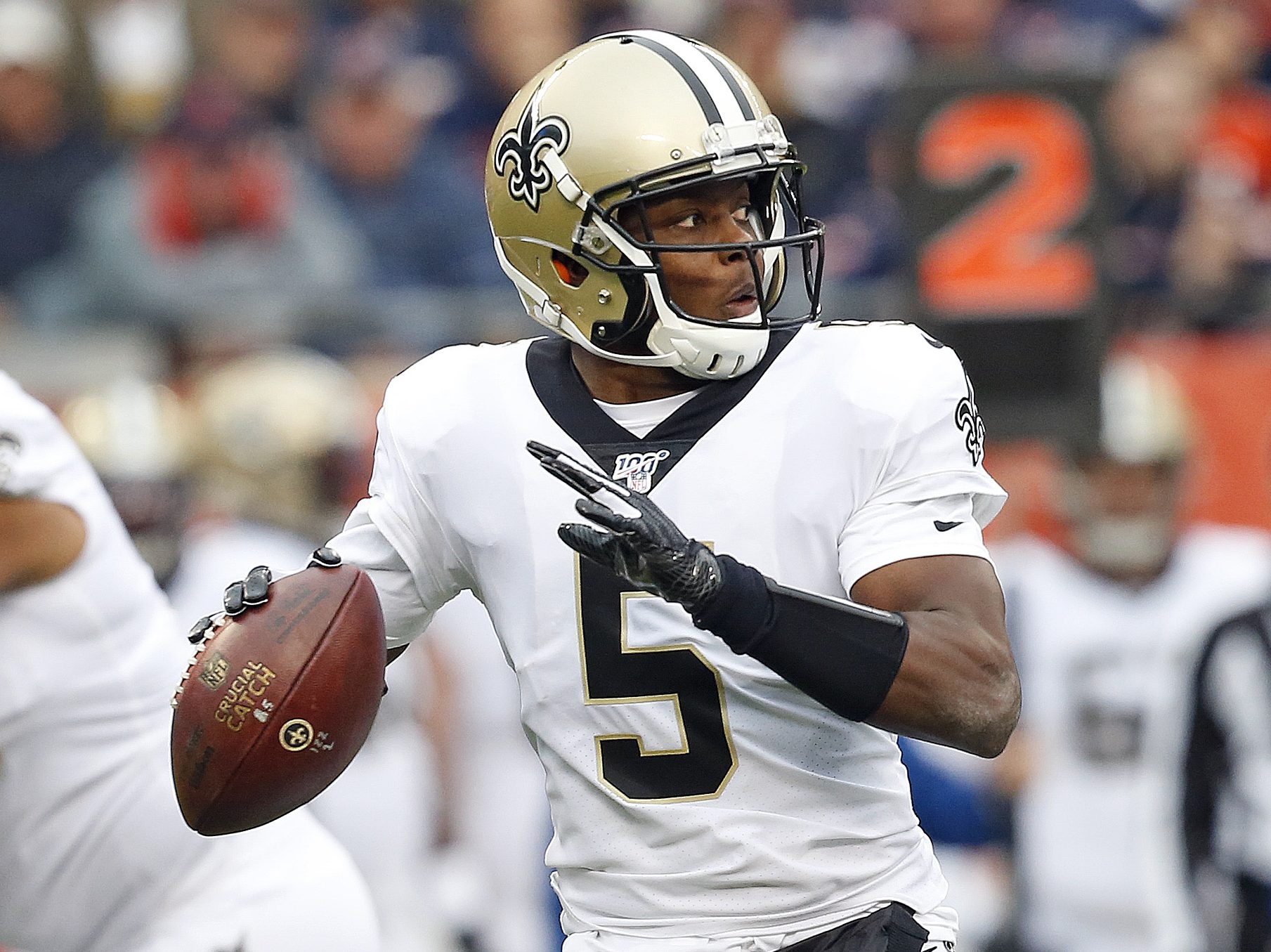 Teddy Bridgewater of the Detroit Lions looks on against the News Photo -  Getty Images