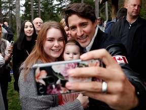 Liberal Leader Justin Trudeau campaigns for the upcoming election, in Riverview, N.B., on Oct. 15, 2019. (REUTERS)