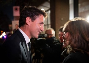 Canadian Prime Minister Justin Trudeau arrives for the French debate in Montreal on Odebate for the 2019 federal election, the “Face-a-Face 2019” presented in the TVA studios, in Montrea on Oct. 2, 2019.
