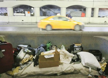 Homeless live underneath the bridge on lower Simcoe St on Wednesday October 2, 2019. Veronica Henri/

Homeless live underneath the bridge on lower Simcoe St on  Oct. 2, 2019.( Veronica Henri/Toronto Sun)