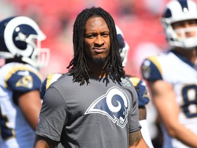 Rams running back Todd Gurley is set to return from injury and should run wild in Atlanta. (GETTY IMAGES)