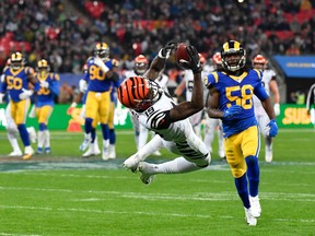 Cincinnati Bengals wide receiver Auden Tate had a late touchdown overruled on Sunday. (USA TODAY SPORTS)