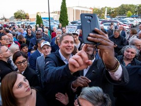 Conservative Leader Andrew Scheer campaigns in Mississauga on October 8, 2019.  REUTERS/Carlos Osorio