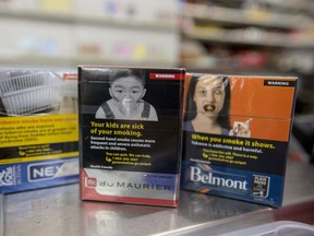 Current cigarette packages on Wednesday October 30, 2019. Craig Robertson/Toronto Sun