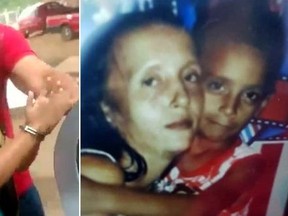 Fabiana Santana and her son Gustavo, right, were allegedly murdered by her sister, 13, at the behest of Catia Rabelo, left.