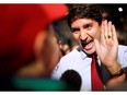Liberal Leader Justin Trudeau holds a rally during an election campaign visit to Ottawa on October 11, 2019.