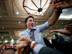 Liberal leader and Canadian Prime Minister Justin Trudeau takes part in a rally as he campaigns for the upcoming election, in Vaughan, Ontario, Canada October 18, 2019.