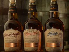 J.P. Wiser’s Alumni Whisky Series: The Captains Line honouring Yvan Cournoyer, Mark Messier, and Dave Keon.
